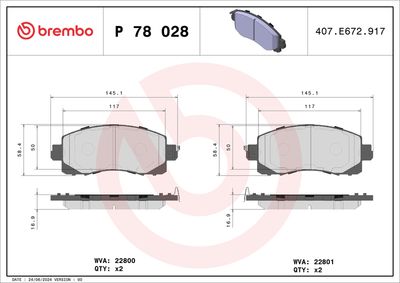 Гальмівні колодки зад. Honda Accord VIII/CR-V 01-06 08- (akebono)